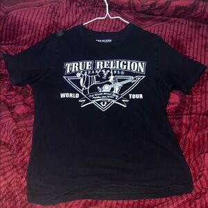 True Religion Black Graphic T-Shirt (Size Small)